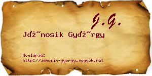 Jánosik György névjegykártya